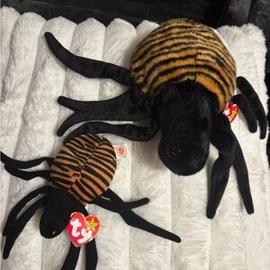 Ty Beanie Striped Large and Small Spider Spinner